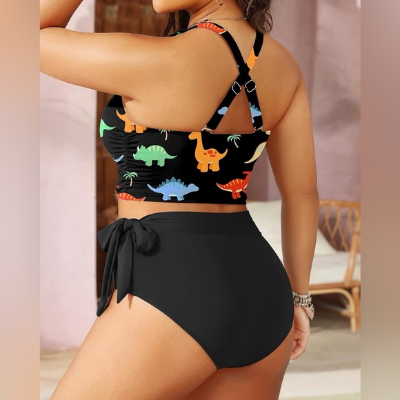 Tempt Me Two Piece Swimsuits - Women High Waisted Bikini Scoop Neck Bathing Suit - Picture 3 of 7